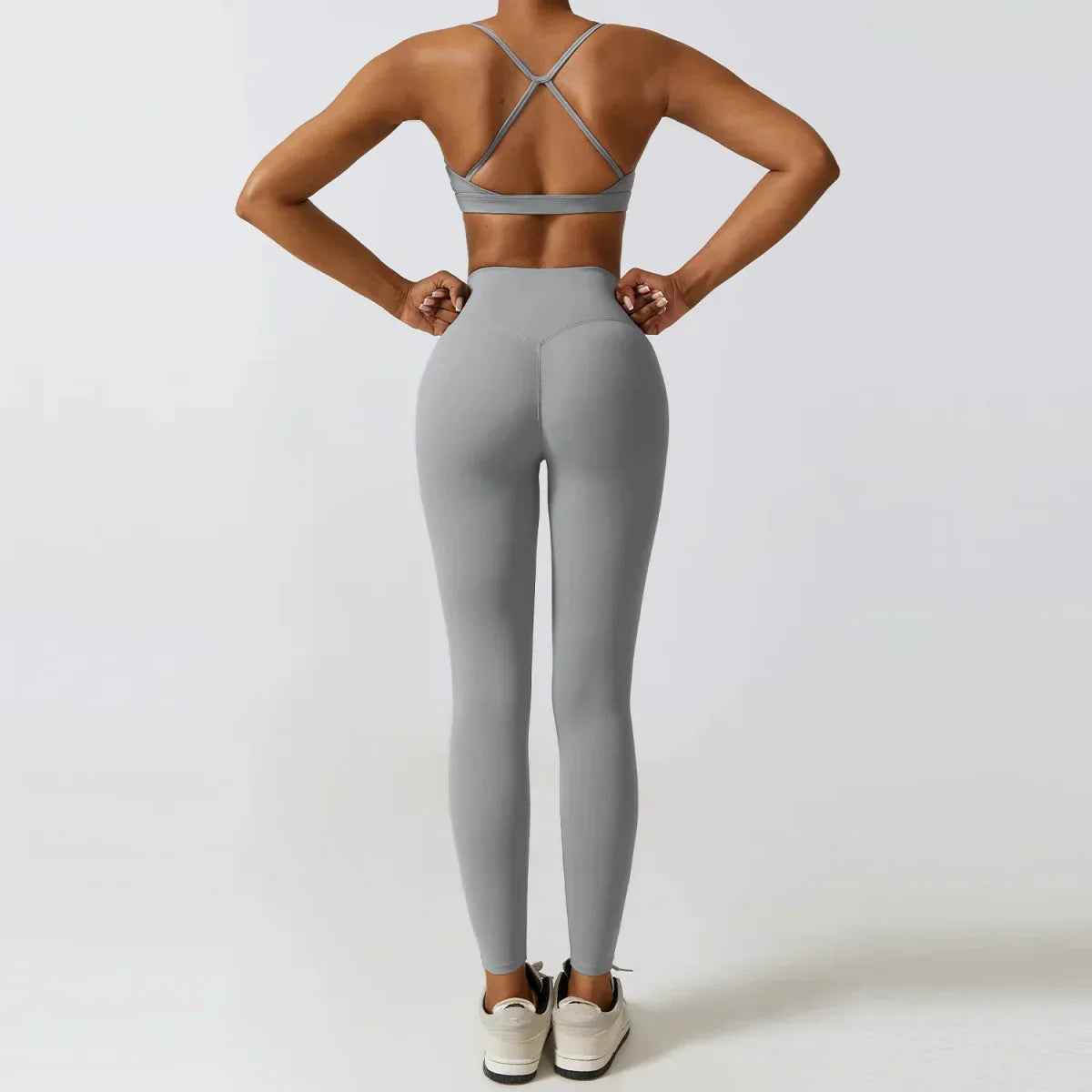PilatessEmpower Women's Workout Sets: Crop Jacket, Yoga Leggings & Sports Bra