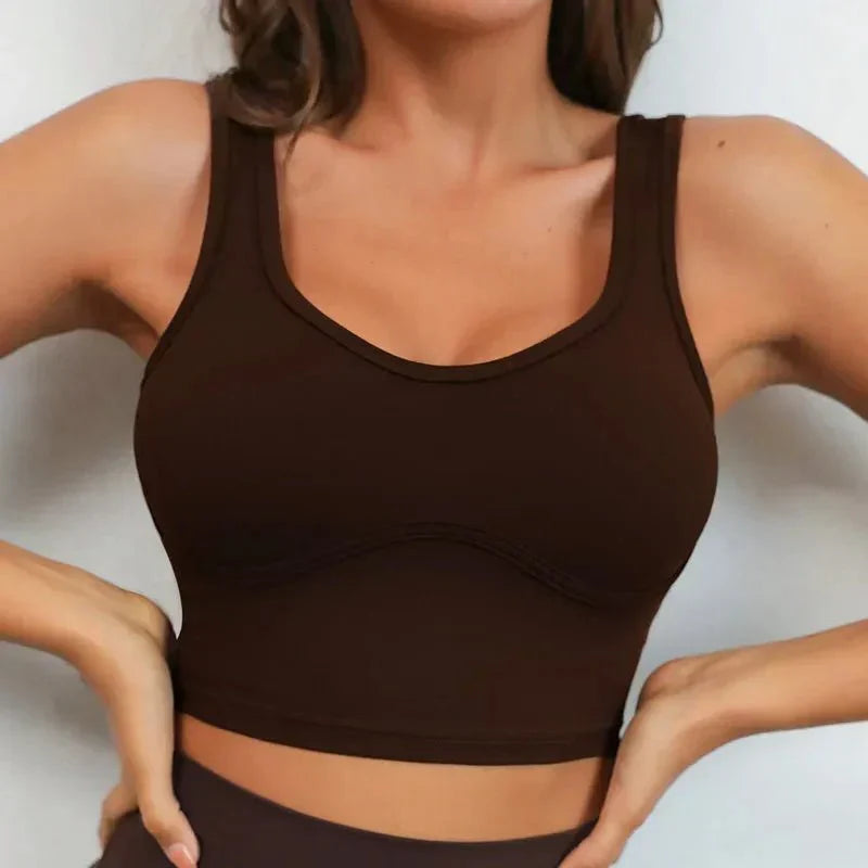 PilatessEmpower Women's Breathable Sports Bra for Yoga and Pilates with Integrated Chest Pad